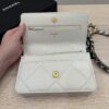 Chanel Lambskin Quilted Chanel 19 Wallet On Chain WOC White