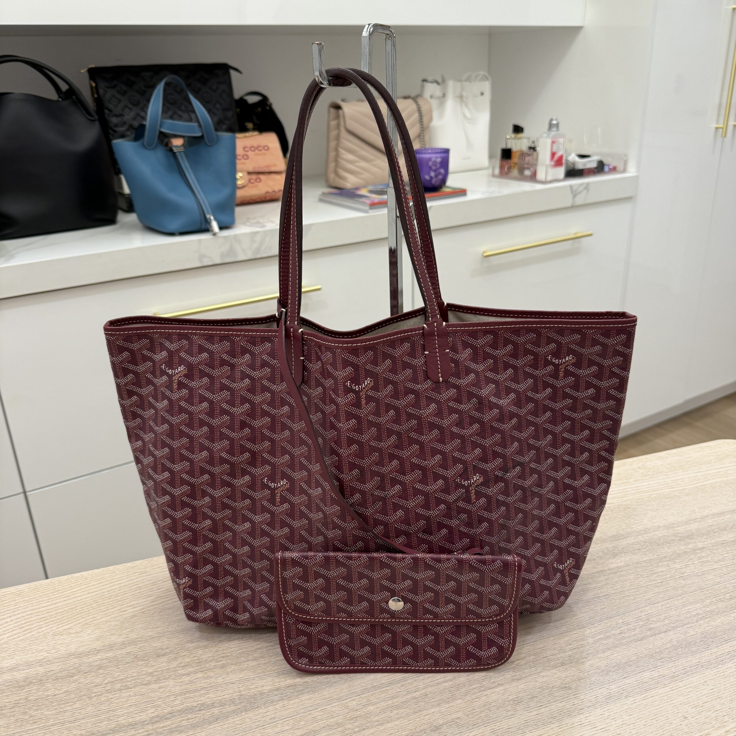 Goyard Goyardine Saint Louis PM Burgundy
