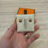 Hermes Gold Lacquered Mini Pop H Earrings