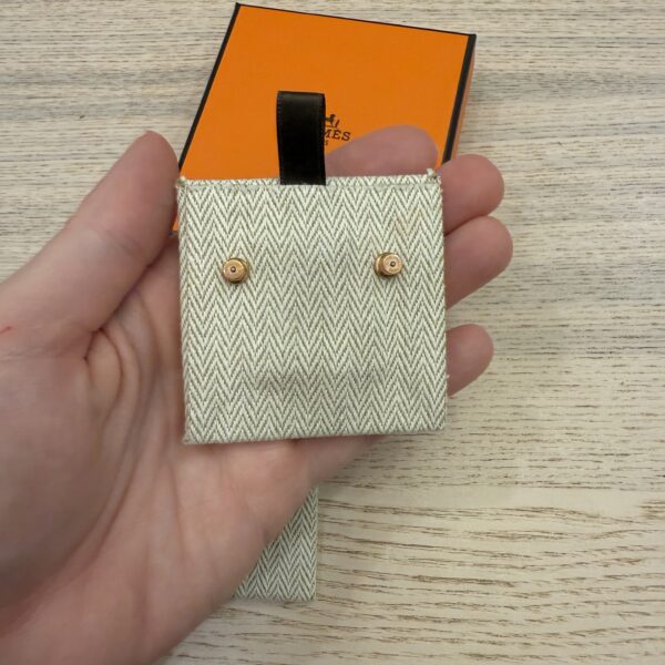 Hermes Gold Lacquered Mini Pop H Earrings