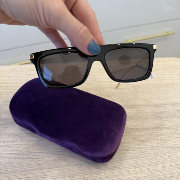 Gucci Black and Gold Sunglasses