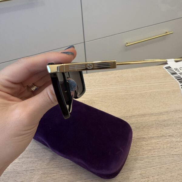 Gucci Black and Gold Sunglasses