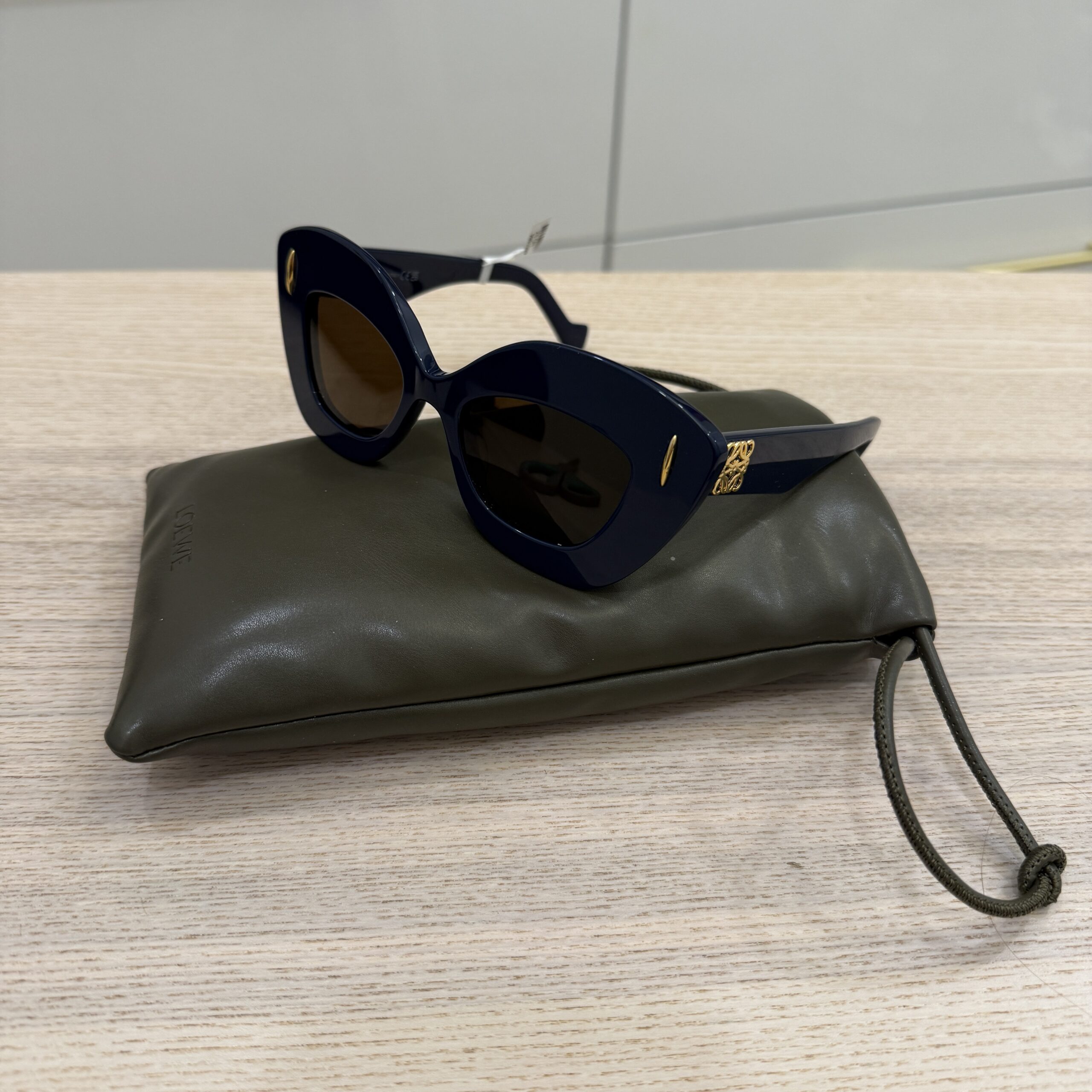 Loewe Anagram Acetate Butterfly Sunglasses Navy