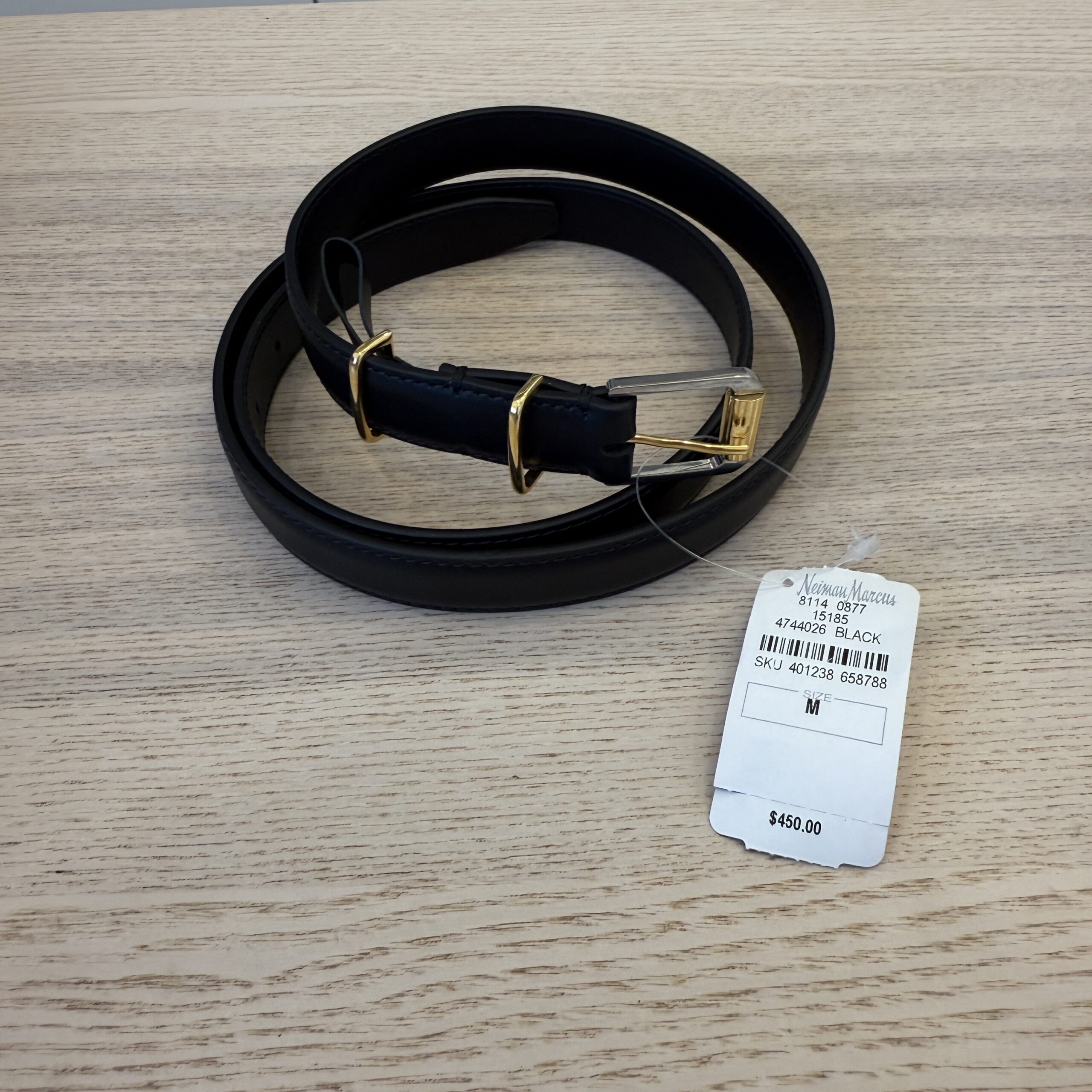 The Row Small Metallic lLoop Belt Black Medium