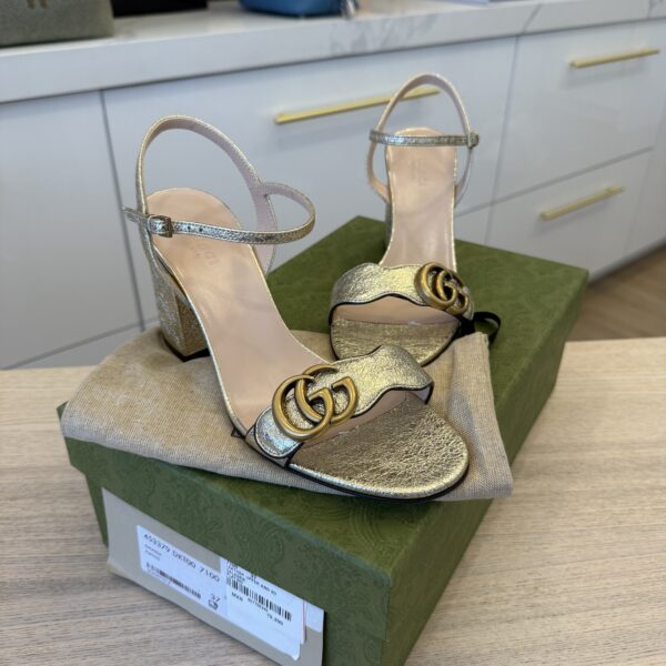 Gucci Women's Marmont High Block Heel Sandals Size 37