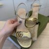 Gucci Women's Marmont High Block Heel Sandals Size 37
