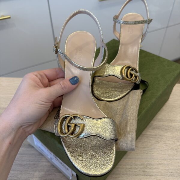 Gucci Women's Marmont High Block Heel Sandals Size 37