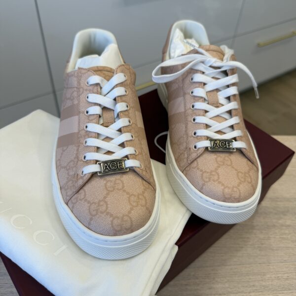 Gucci Ace Pink Leather Sneakers Size 37