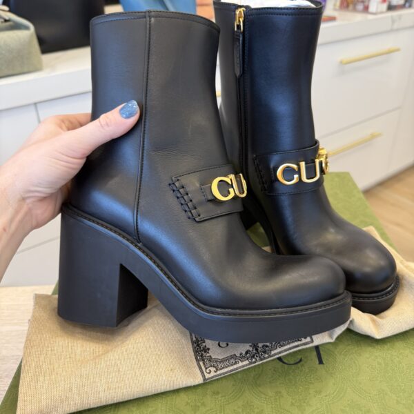 Gucci Women's Logo Platform High Heel Boots Size 37