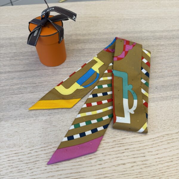 Hermes Multicolor Silk Twilly