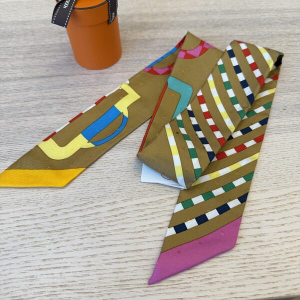 Hermes Multicolor Silk Twilly