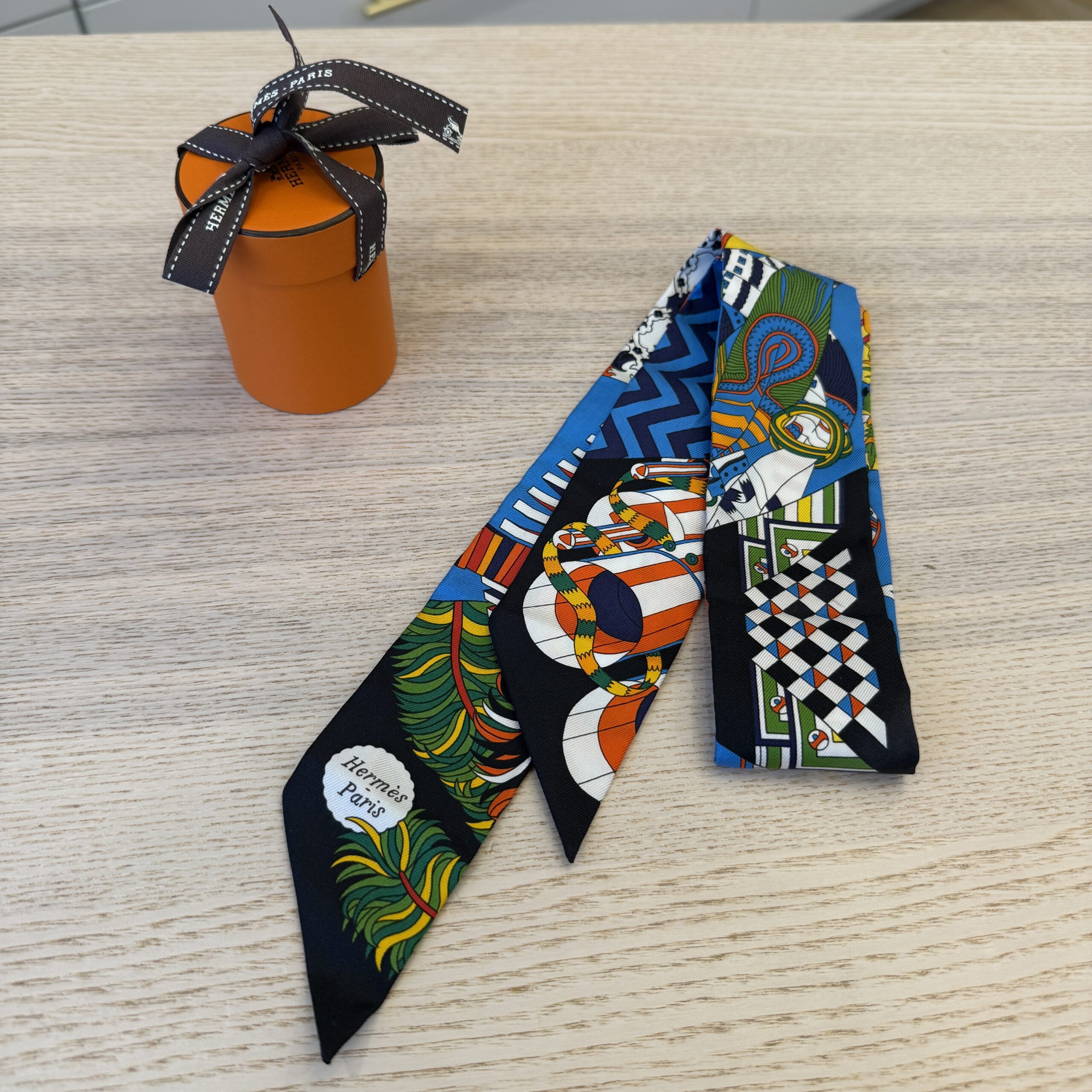 Hermes Multicolor Silk Twilly
