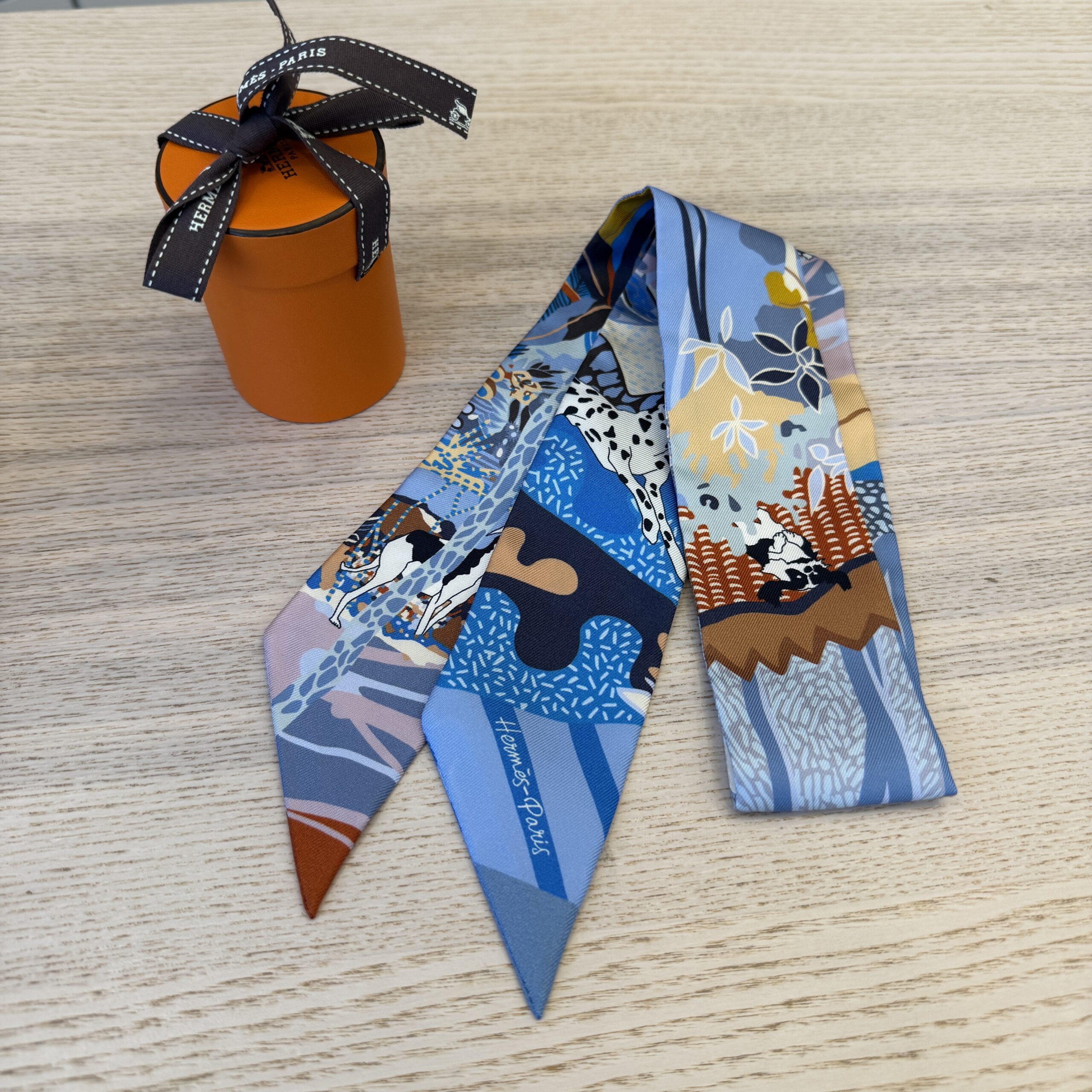 Hermes Multicolor Silk Twilly