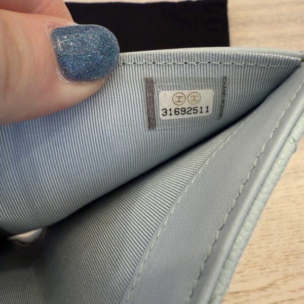 Chanel Caviar Quilted Medium Flap Wallet Light Blue