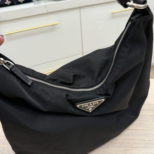 Prada Tessuto Nylon Sacca Shoulder Bag Black