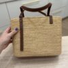 Loewe Square Anagram Straw Basket Tote Bag