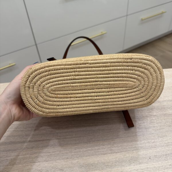 Loewe Square Anagram Straw Basket Tote Bag