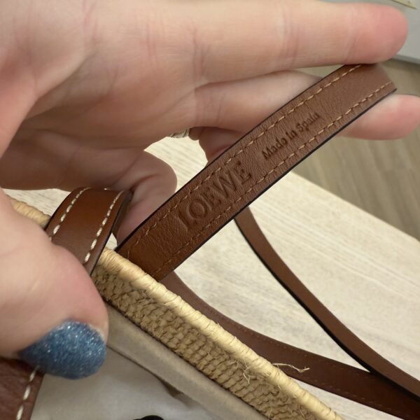 Loewe Square Anagram Straw Basket Tote Bag