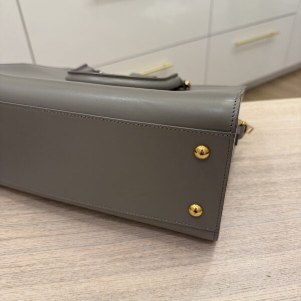 Saint Laurent YSL Calfskin Small Monogram Cabas Fog