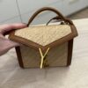 Saint Laurent YSL Cassandra Mini Top Handle Bag in Raffia and Leather