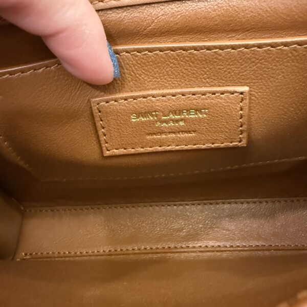 Saint Laurent YSL Cassandra Mini Top Handle Bag in Raffia and Leather