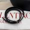 Valentino Garavani Small V Logo Moon Hobo Bag in Grainy Calfskin with Chain Black