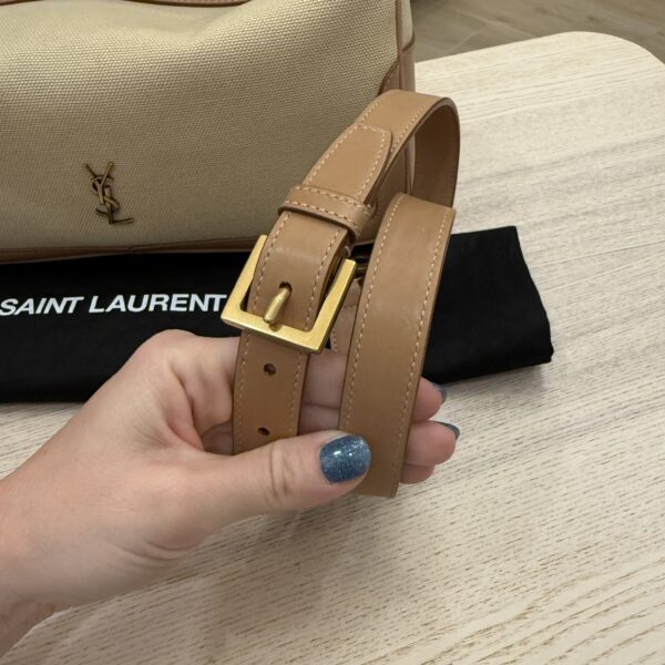 Saint Laurent YSL Camera Top-Handle Bag in Canvas and Leather