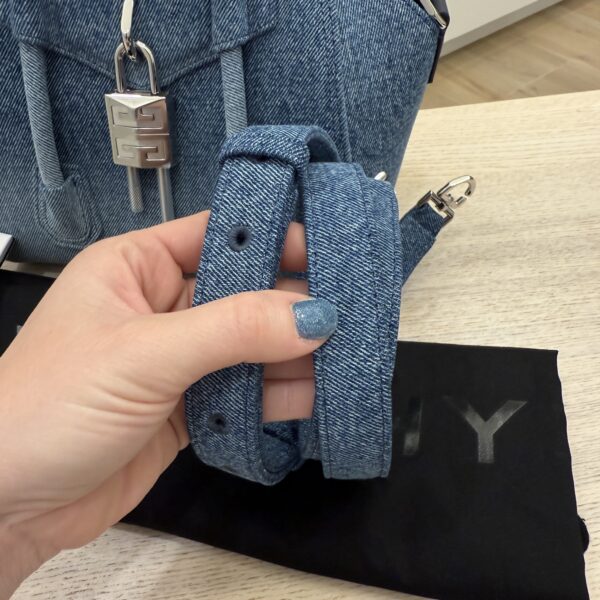 Givenchy Antigona Lock Mini Top-Handle Bag in Faded Denim