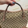 Gucci Monogram Textured Calfskin Medium Bree Foldover Tote Pink