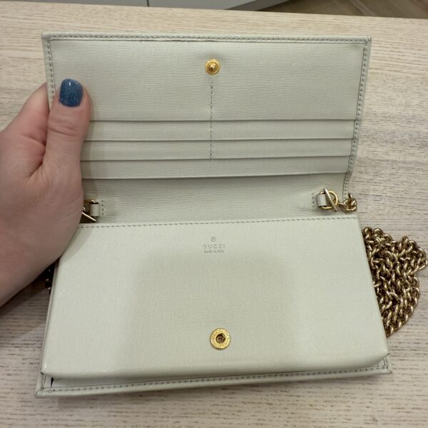 Gucci Horsebit 1955 Wallet with Chain GG Supreme with White