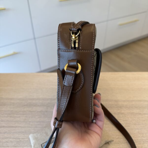 Gucci GG Supreme Monogram Small Horsebit 1955 Shoulder Bag Beige Brown Sugar