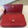 Chanel Filigree Flap Bag Quilted Caviar Medium Red Gold Hardware