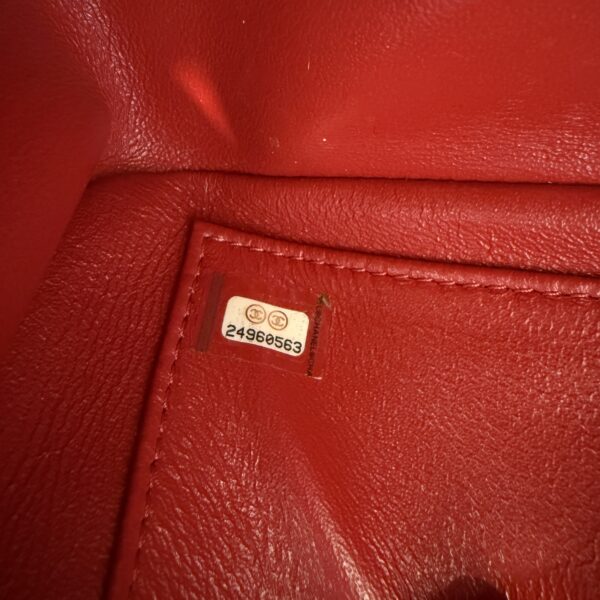 Chanel Filigree Flap Bag Quilted Caviar Medium Red Gold Hardware