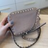 VALENTINO GARAVANI Pebbled Calfskin Rockstud Camera Crossbody Bag
