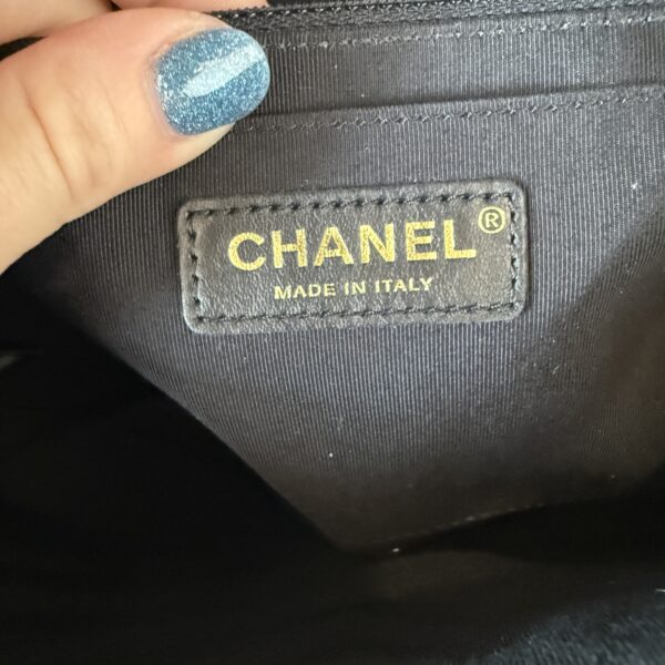 Chanel Calfskin Chevron Quilted Large Statement Flap Black