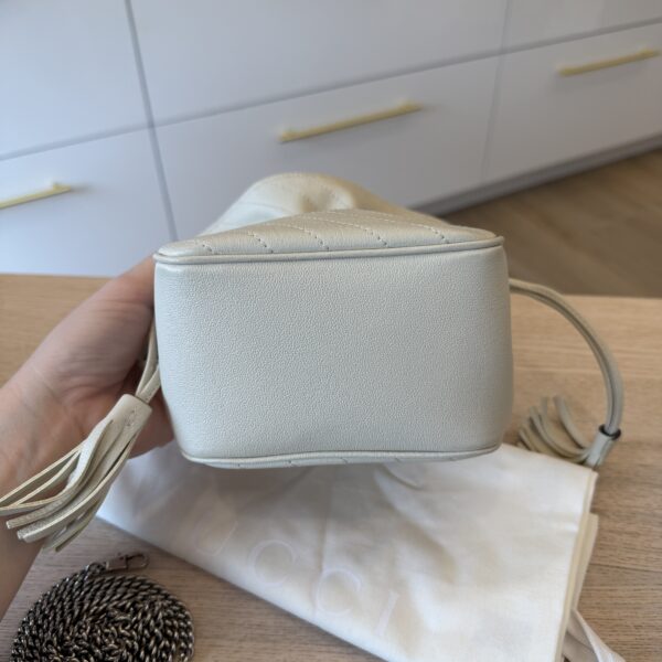 Gucci Blondie NM Bucket Bag Diagonal Quilted Leather Mini White