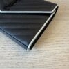 Saint Laurent Envelope Quilted Leather Chain Wallet Cream Black and White