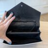Saint Laurent Envelope Quilted Leather Chain Wallet Cream Black and White