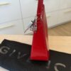 Givenchy Lucky Lock Small Embellished Glossed Textured-Leather Shoulder Bag Red