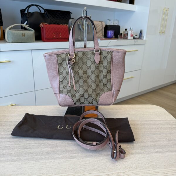 Gucci Monogram Small Bree Tote Beige Pink