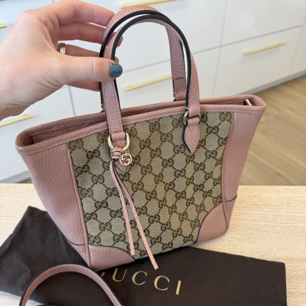 Gucci Monogram Small Bree Tote Beige Pink