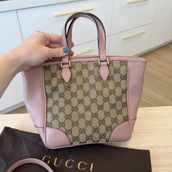 Gucci Monogram Small Bree Tote Beige Pink