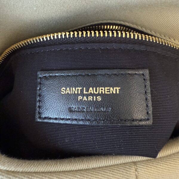 Saint Laurent YSL Puffer Toy Bag In Jersey Cool Beige and Gold Hardware