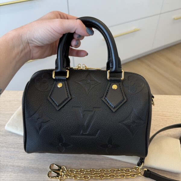 Louis Vuitton Speedy Bandouliere Bag Monogram Empreinte Giant 20 Black