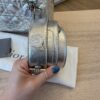 Christian Dior Metallic Grained Calfskin Cannage Small Lady Dior Silver Silver Hardware