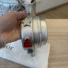 Christian Dior Metallic Grained Calfskin Cannage Small Lady Dior Silver Silver Hardware