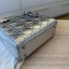Christian Dior Metallic Grained Calfskin Cannage Small Lady Dior Silver Silver Hardware