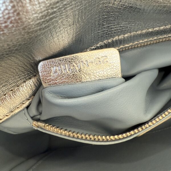 Christian Dior Metallic Grained Calfskin Cannage Small Lady Dior Silver Silver Hardware