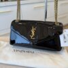 Saint Laurent Calypso Small YSL Shoulder Bag in Patent Padded Leather Black Gold Hardware