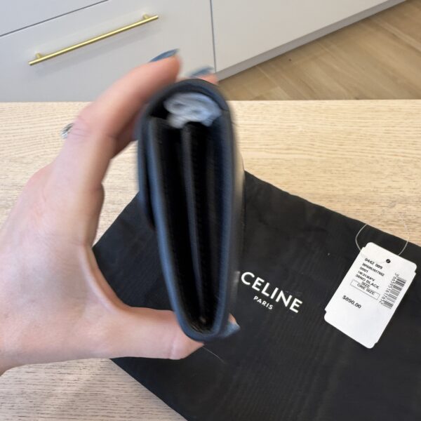 Celine Large Wallet Triomphe in Shiny Calfskin Black